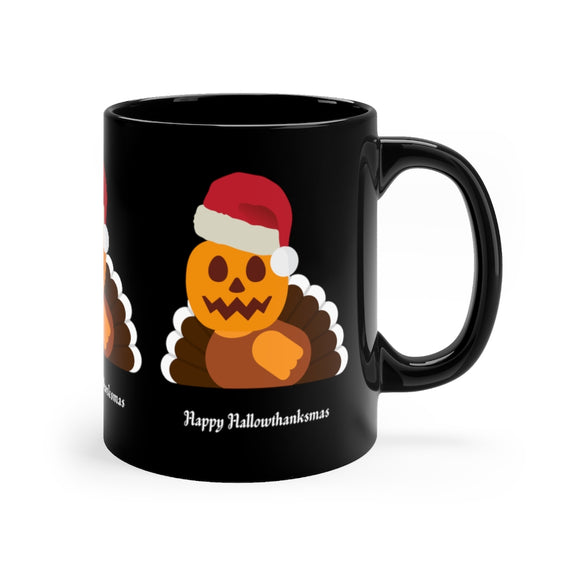 Happy Hallowthanksmas | Black Mug